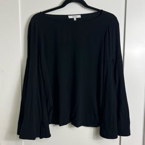 Anthropologie RO & DE Black Bell Sleeve Blouse Size Small